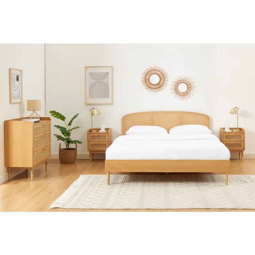 Table de chevet Japandi Chêne & Cannage – Leon