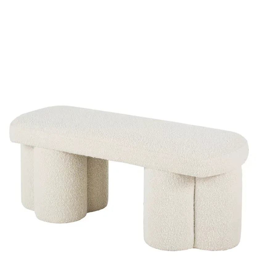 Banc Japandi Effet Laine Bouclée Blanche – Gemma