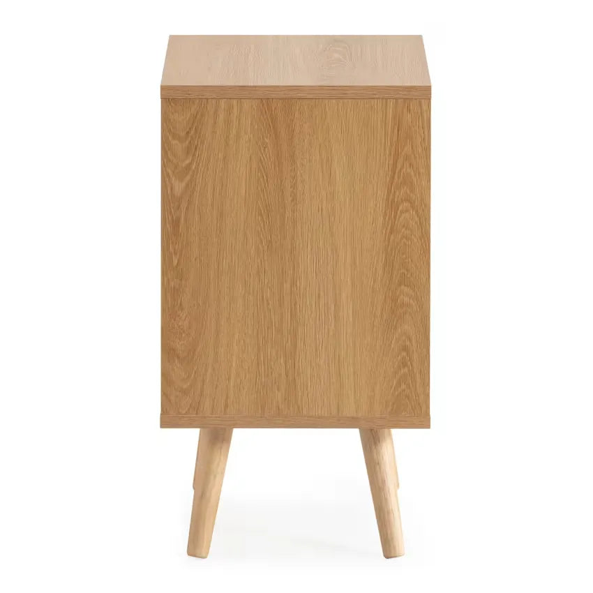 Table de chevet Japandi 2 tiroirs Effet Chêne – Telmo