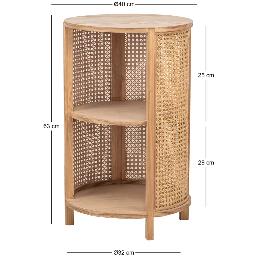 Table de chevet Japandi Bois & Rotin Naturel – Sumi