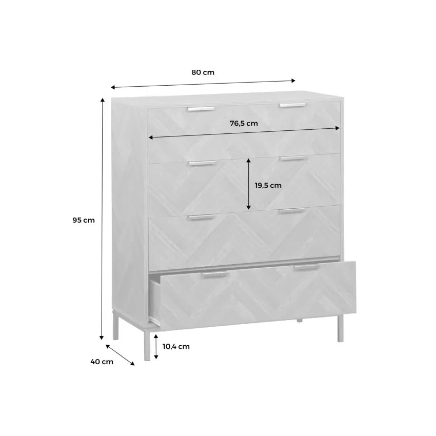 Commode Japandi 4 Tiroirs Chevron – Budapest