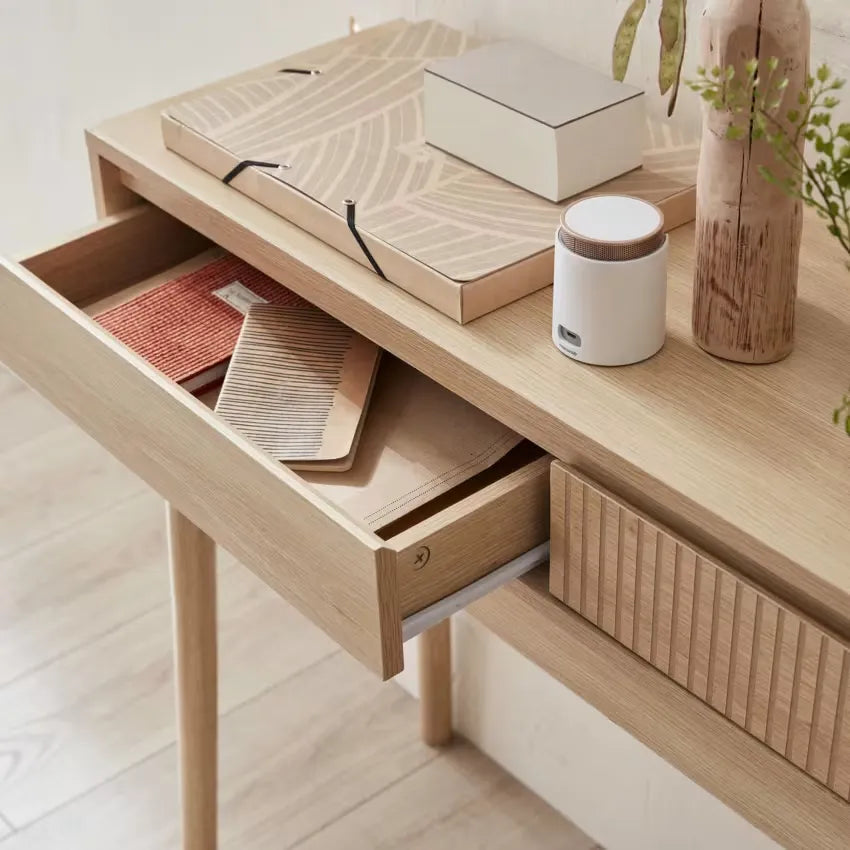 Console Japandi Bois 2 tiroirs – Linear