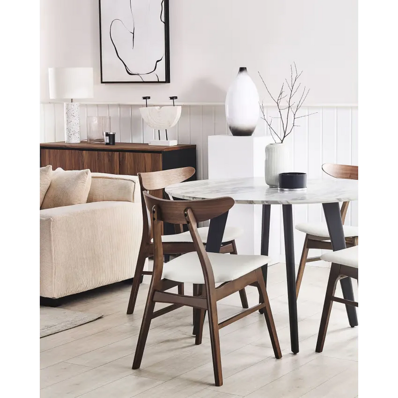 Chaises Japandi Simili Cuir Blanc – Lynn
