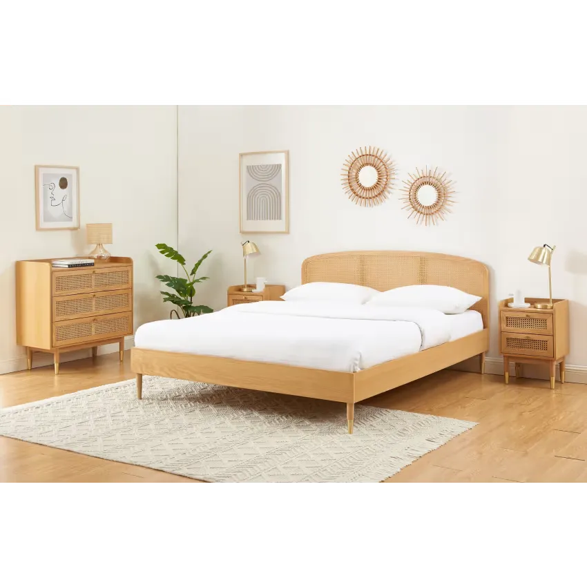 Table de chevet Japandi Chêne & Cannage – Leon