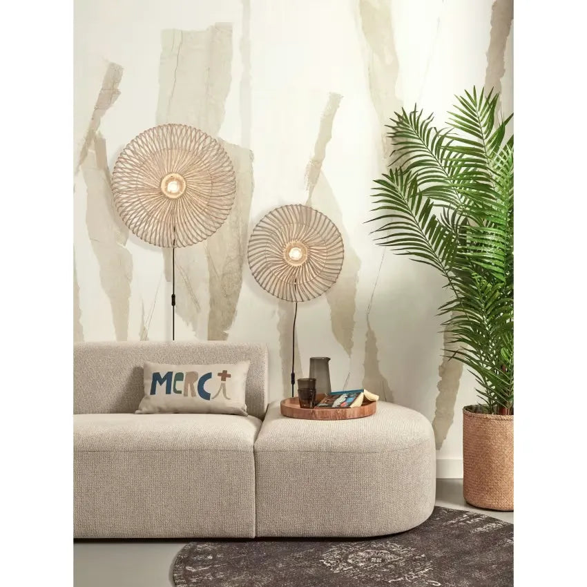 Suspension Japandi Rotin Blanc Ø 55 – Zanzibar