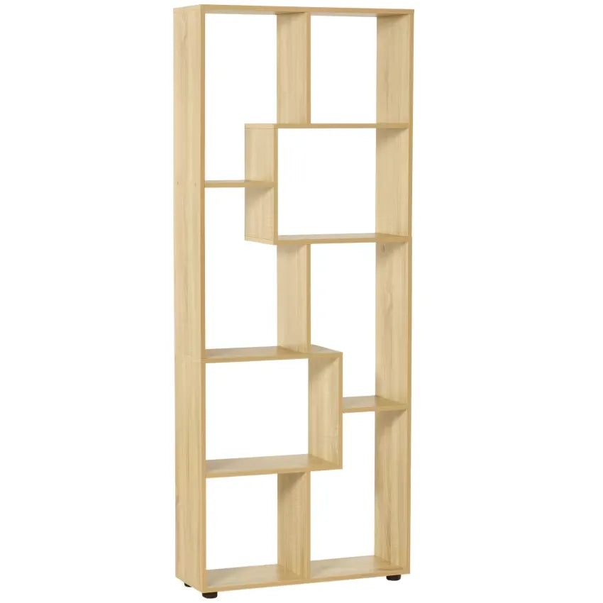 Étagère Japandi Zig-Zag Chêne Clair – Homcom