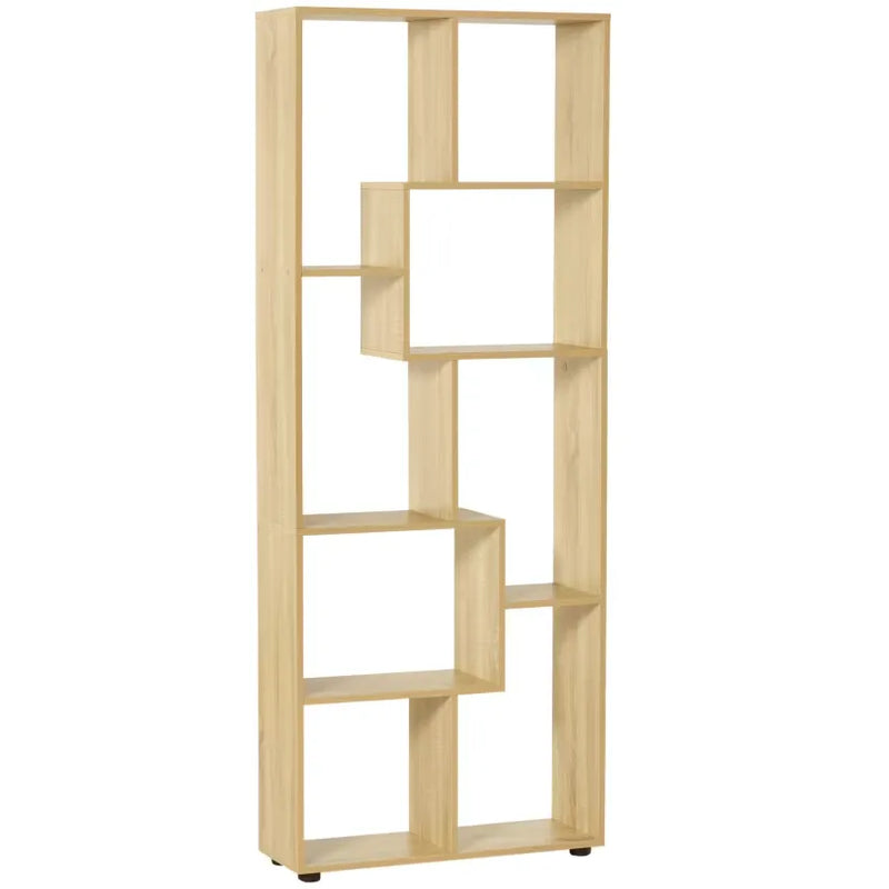 Étagère Japandi Zig-Zag Chêne Clair – Homcom