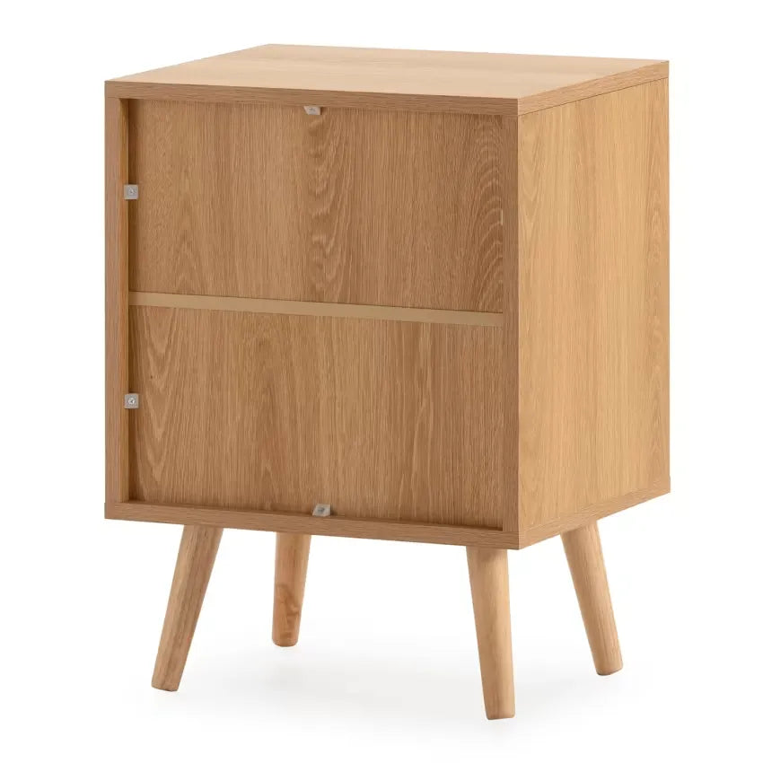 Table de chevet Japandi 2 tiroirs Effet Chêne – Telmo