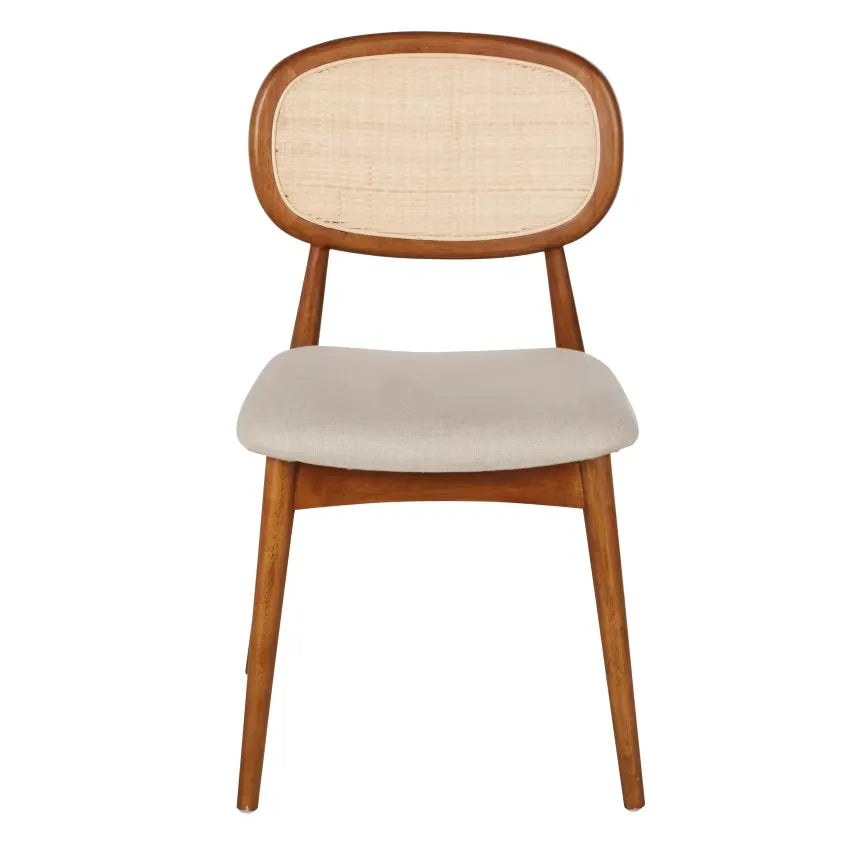 Chaise Japandi Hévéa & Lin Écru Tressage – Fifty