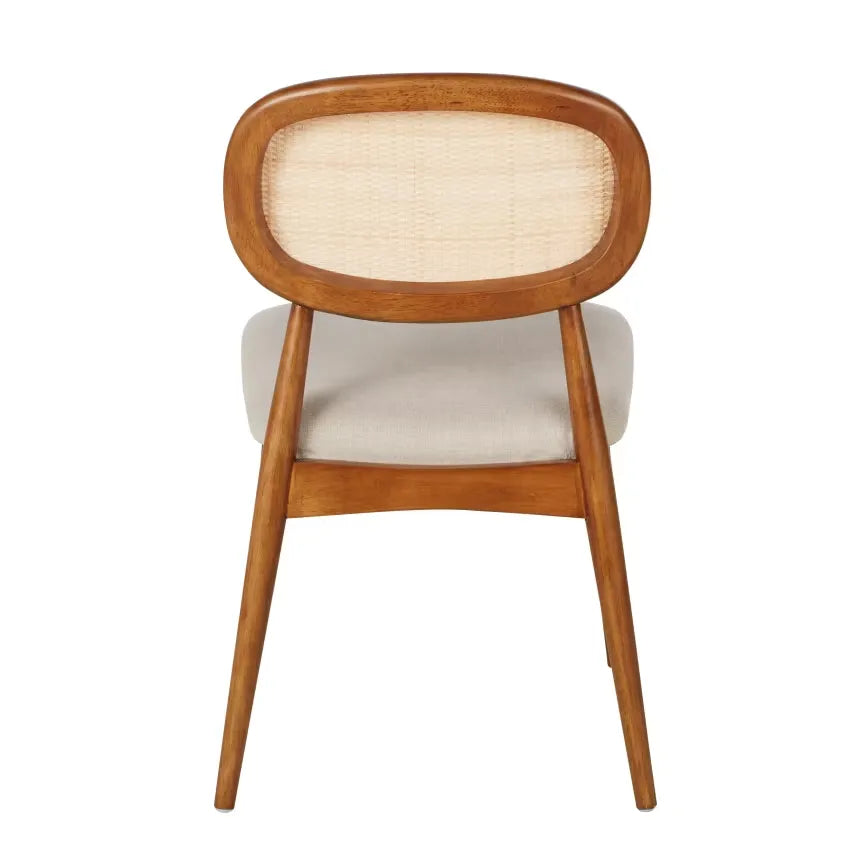 Chaise Japandi Hévéa & Lin Écru Tressage – Fifty