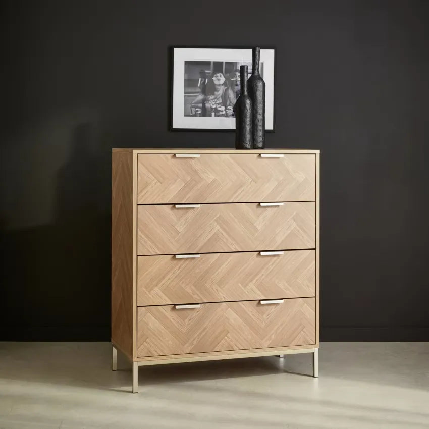 Commode Japandi 4 Tiroirs Chevron – Budapest