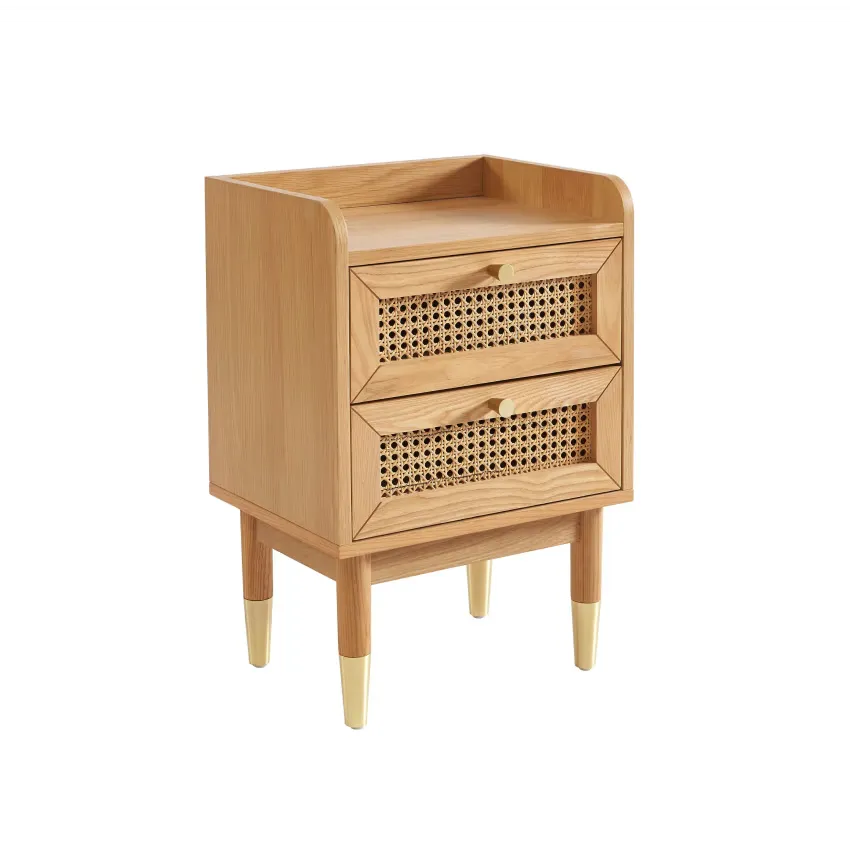 Table de chevet Japandi Chêne & Cannage – Leon