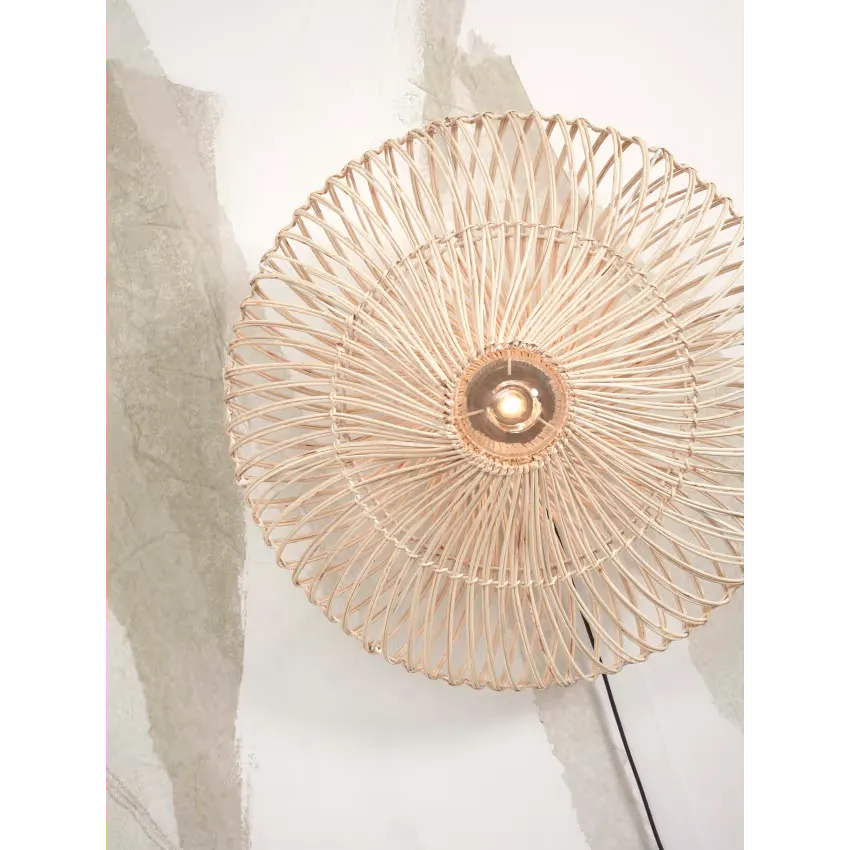 Suspension Japandi Rotin Blanc Ø 55 – Zanzibar
