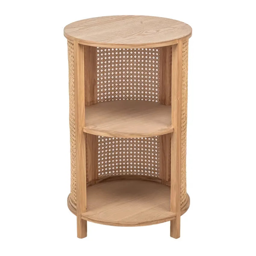 Table de chevet Japandi Bois & Rotin Naturel – Sumi