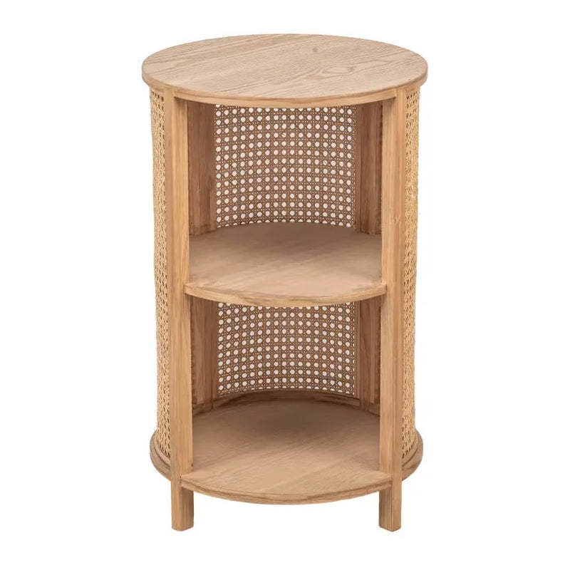Table de chevet Japandi Bois & Rotin Naturel – Sumi