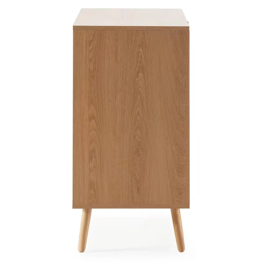 Commode Japandi 3 Tiroirs Effet Chêne 80 cm – Lluvia