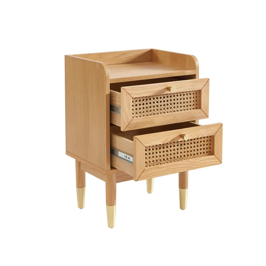 Table de chevet Japandi Chêne & Cannage – Leon