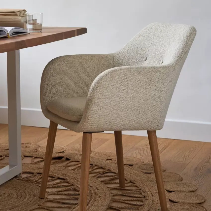 Fauteuil Japandi Bouclette Écrue – Arnold