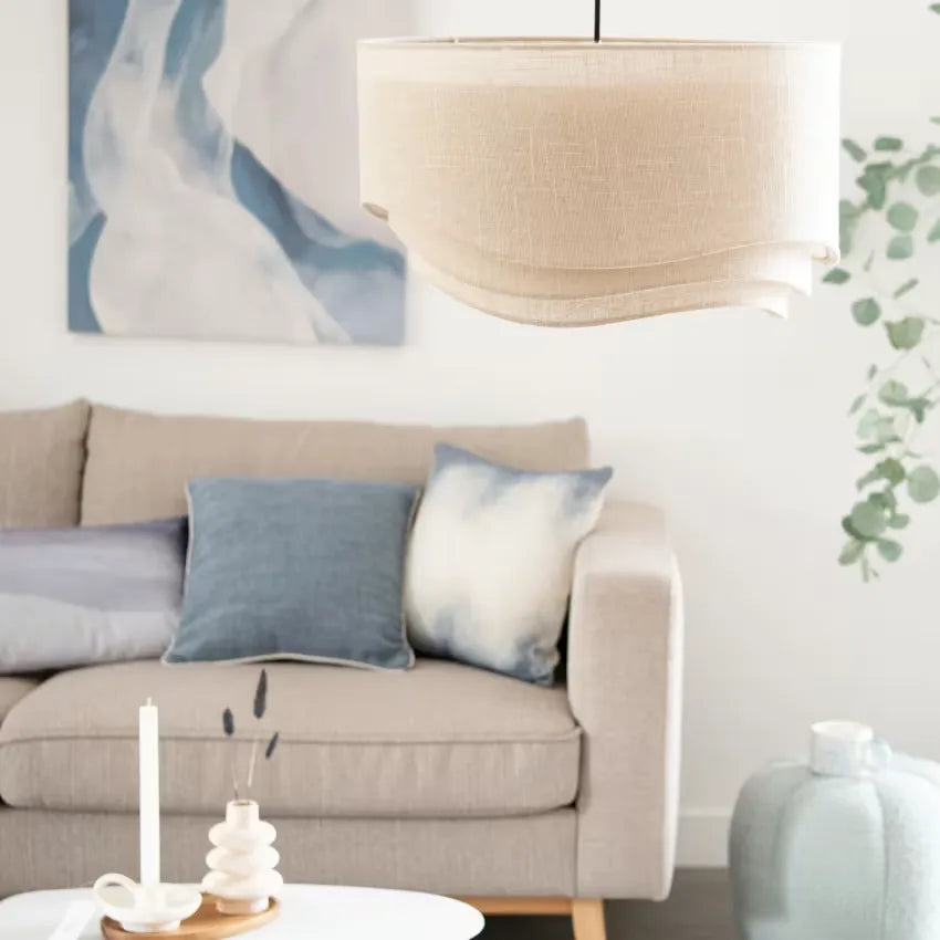 Suspension Japandi Tissu Beige – Wavea