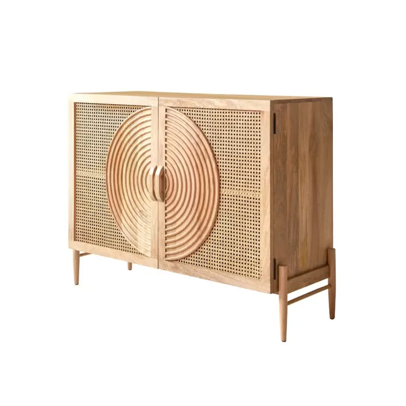 Buffet Japandi Manguier Massif & Rotin 115 cm – Sina