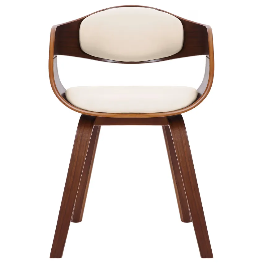 Chaise Japandi PVC Noyer & Crème – Kingston