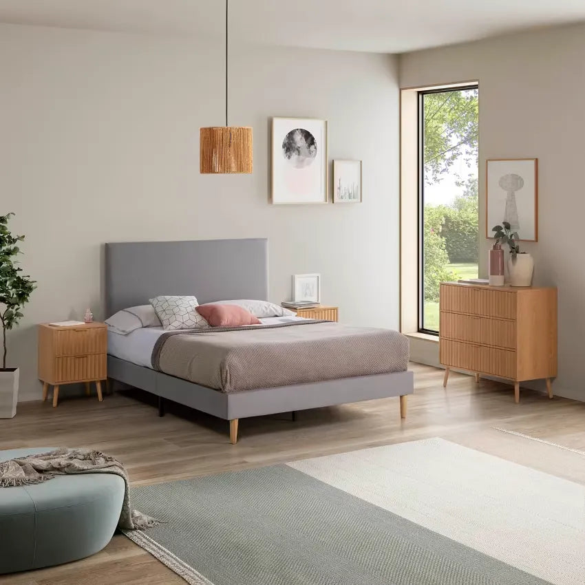 Commode Japandi 3 Tiroirs Effet Chêne 80 cm – Lluvia