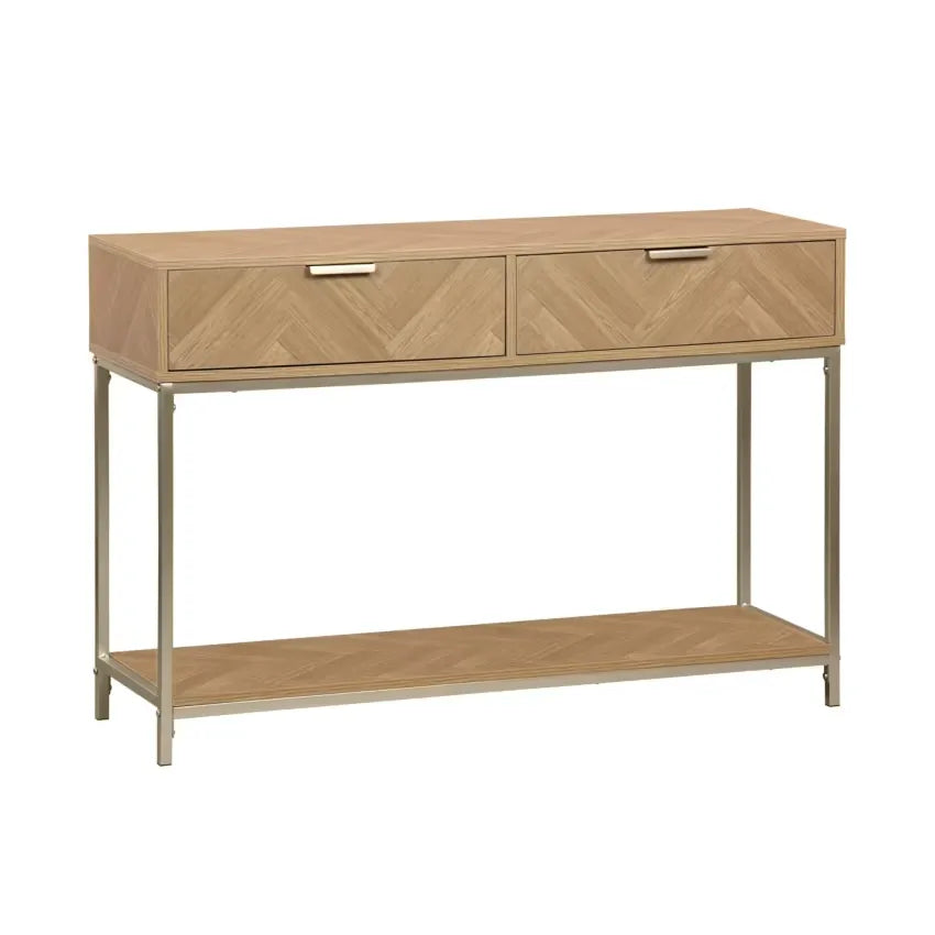 Console Japandi Chevrons Bois 2 tiroirs – Budapest