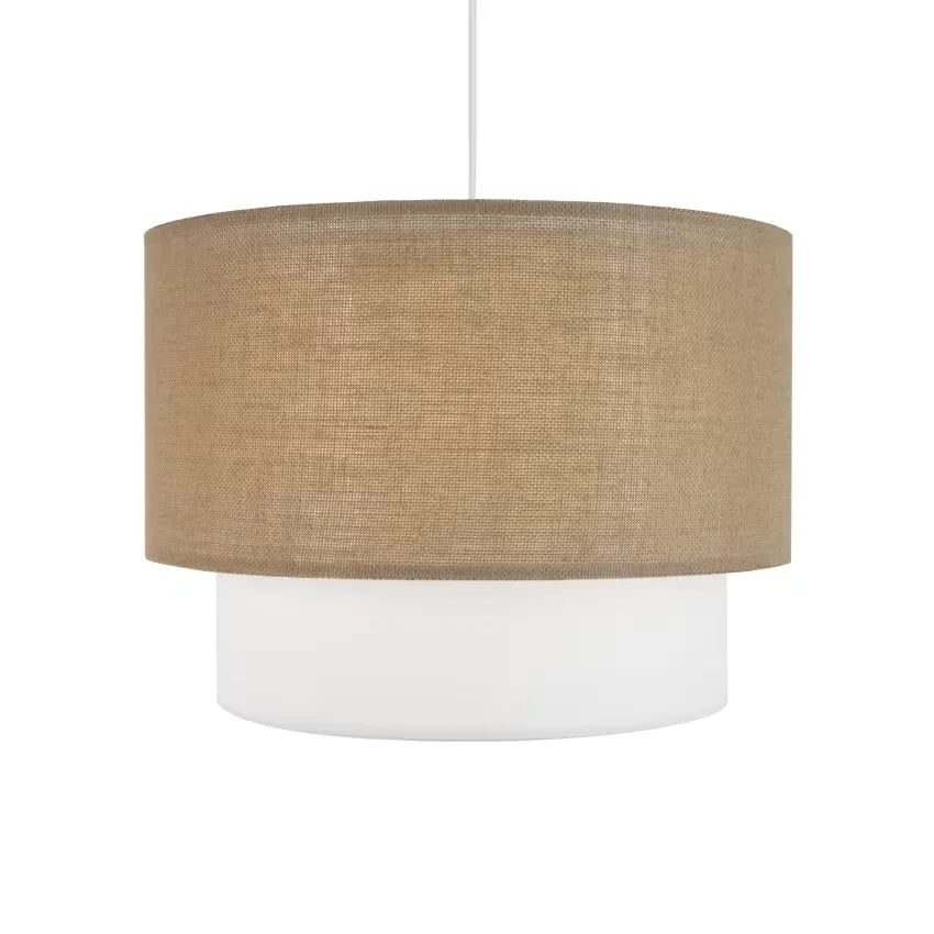 Suspension Japandi Rotin & Lin Blanc – Akna