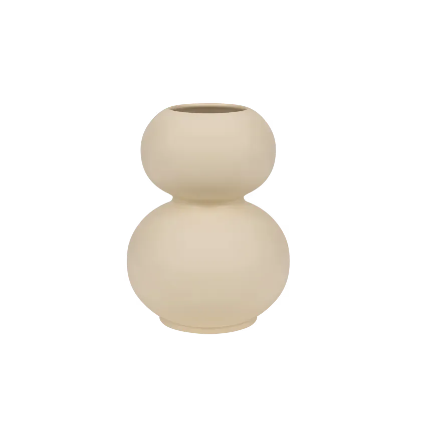 Vase Japandi Céramique Émaillée Mate Beige – Tuga