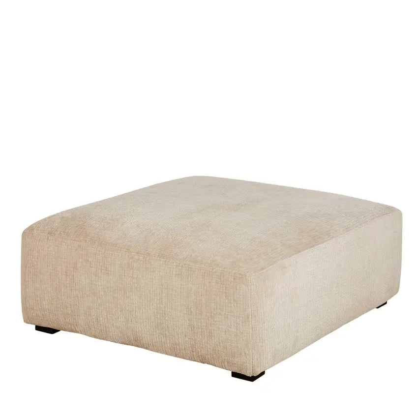 Pouf Japandi Tissu Côtelé Beige – Apache