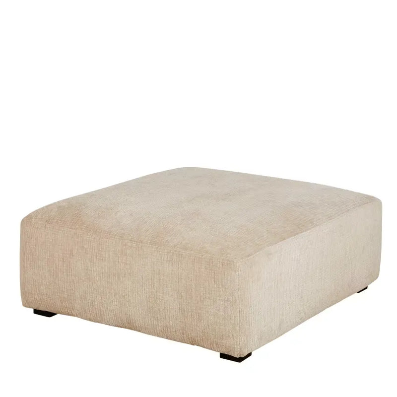 Pouf Japandi Tissu Côtelé Beige – Apache