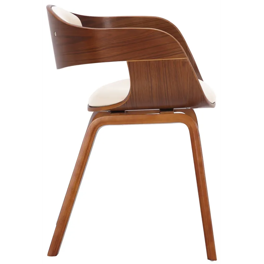 Chaise Japandi PVC Noyer & Crème – Kingston