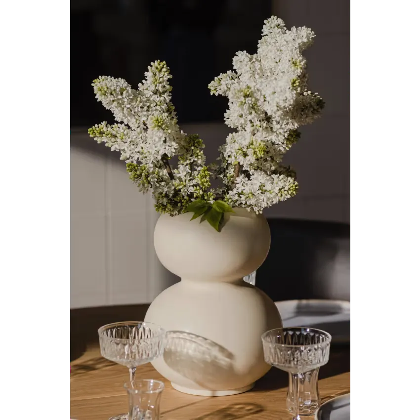 Vase Japandi Céramique Émaillée Mate Beige – Tuga