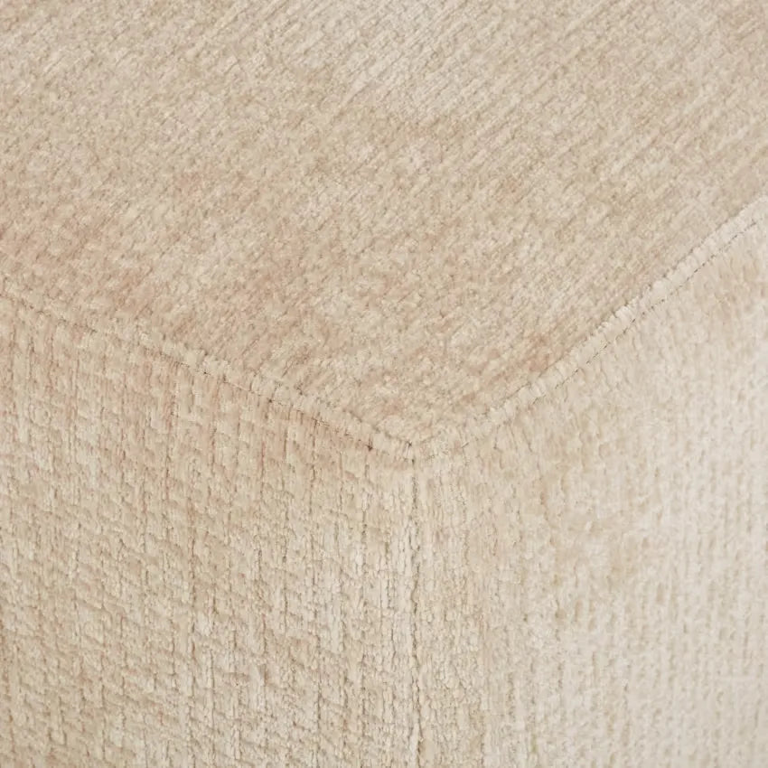 Pouf Japandi Tissu Côtelé Beige – Apache