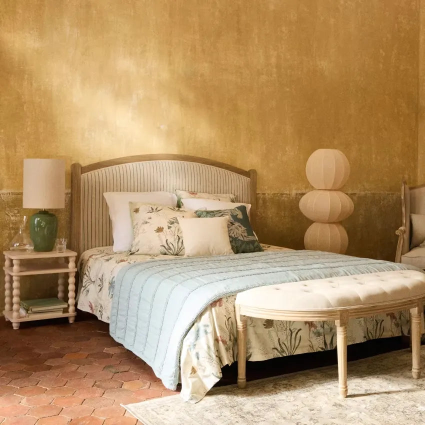 Lampadaire Japandi Colonne Tissu Beige Crème H131 – Garido