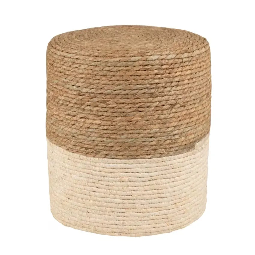Pouf Japandi Jute Tressé Beige & Brun – Omar
