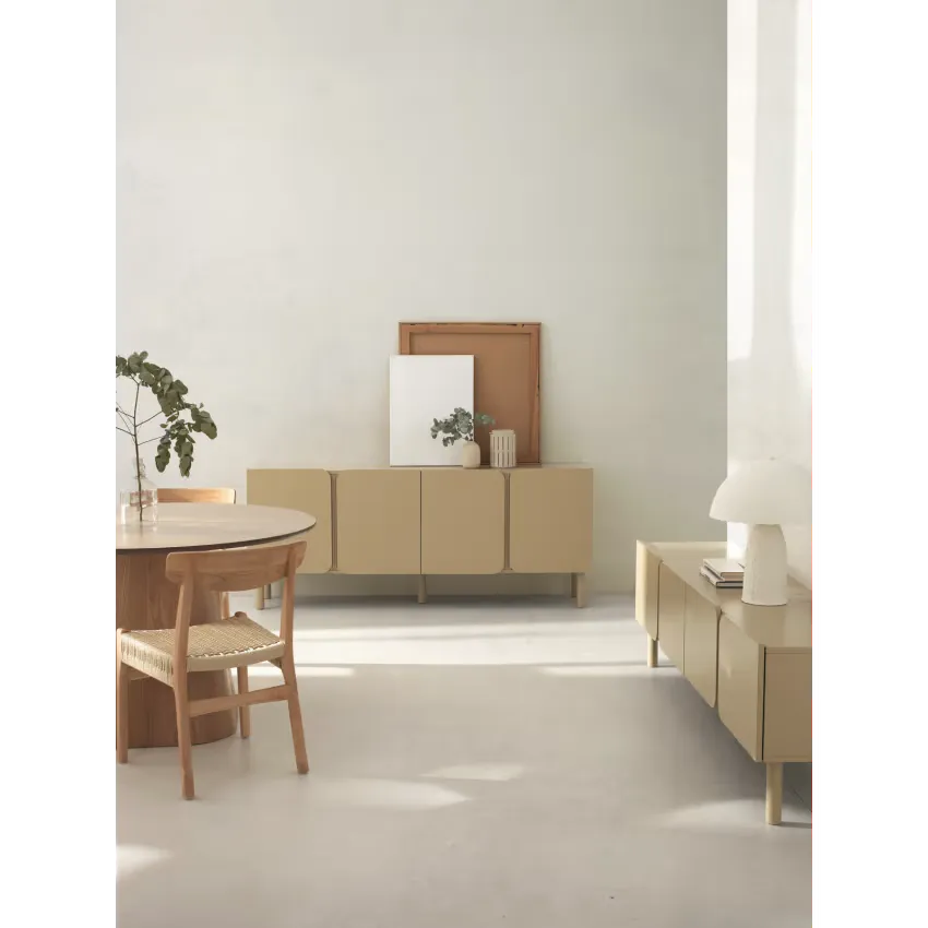 Buffet Japandi Beige Bords Arrondis – Orea