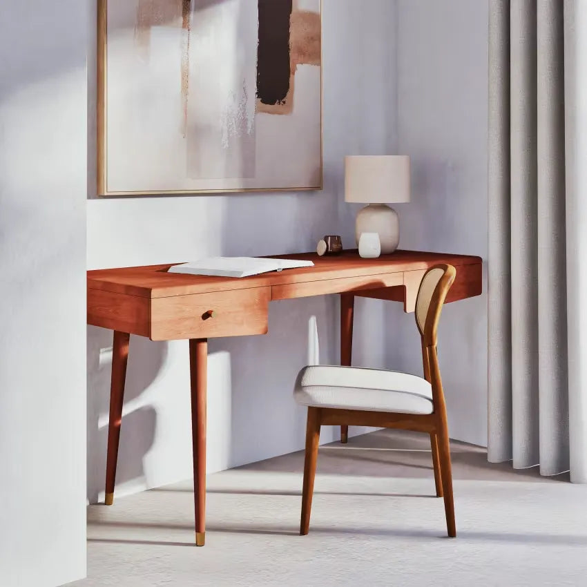 Chaise Japandi Hévéa & Lin Écru Tressage – Fifty