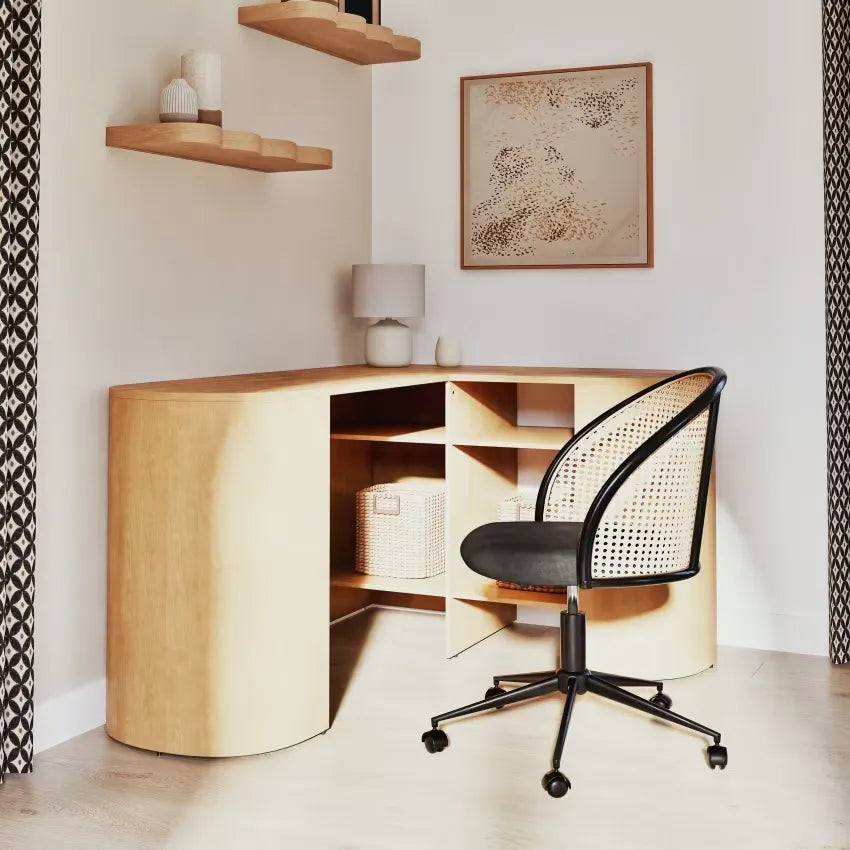 Lampe Japandi Céramique Écru & Polyester Recyclé – Busset
