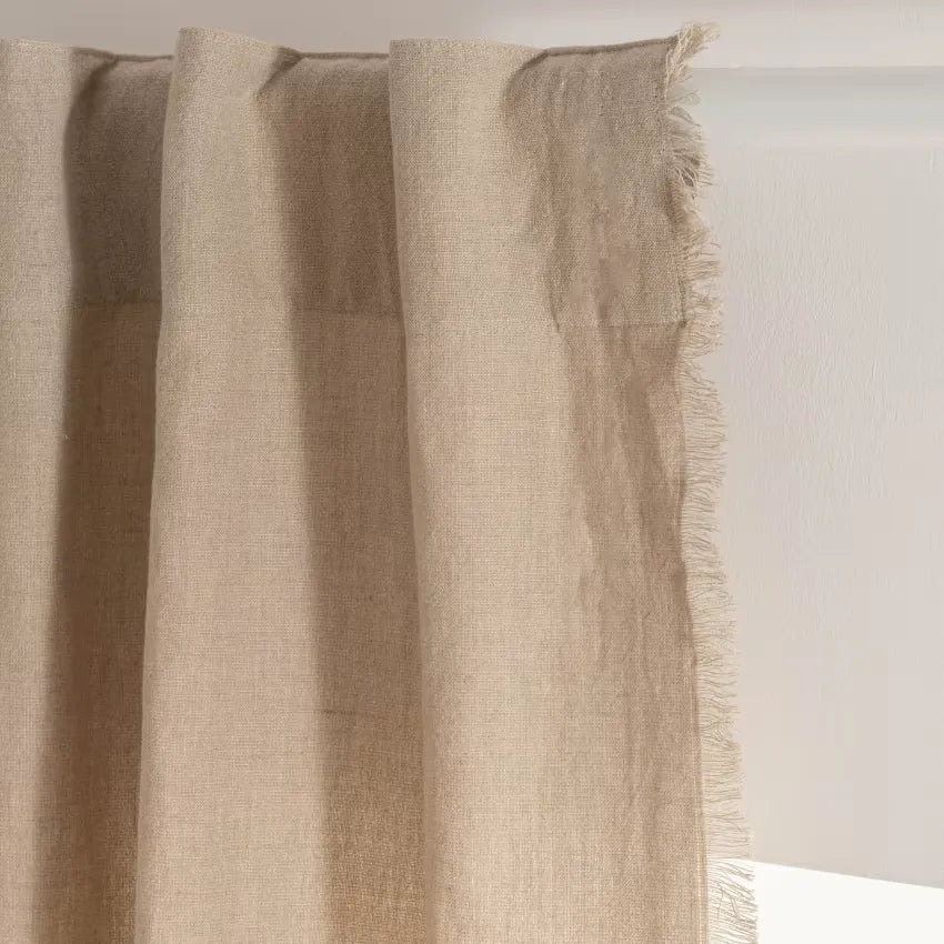 Rideau Japandi Pattes Cachées Coton & Lin Beige 140×250 – Viejoa