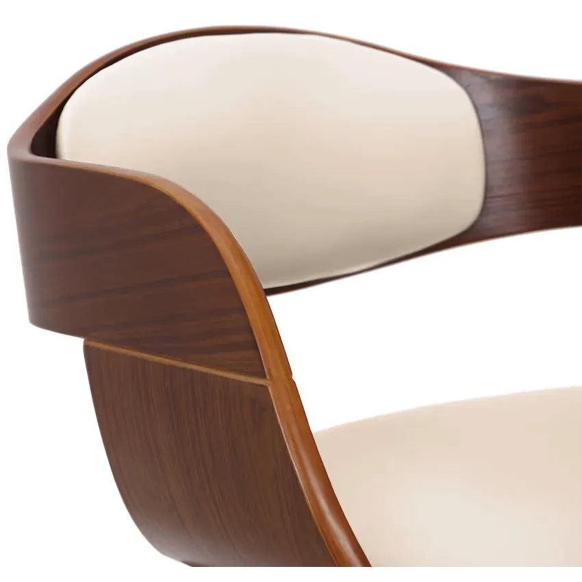 Chaise Japandi PVC Noyer & Crème – Kingston