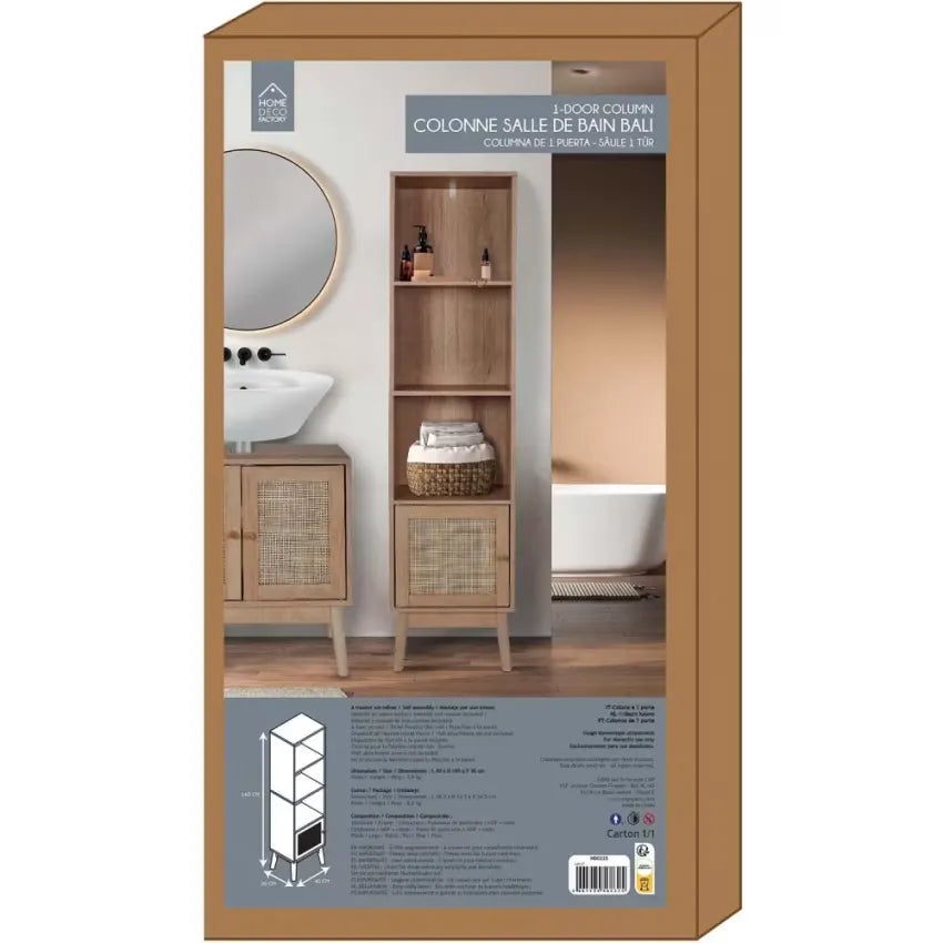 Étagère Japandi Salle de Bain 1 Porte – Lira