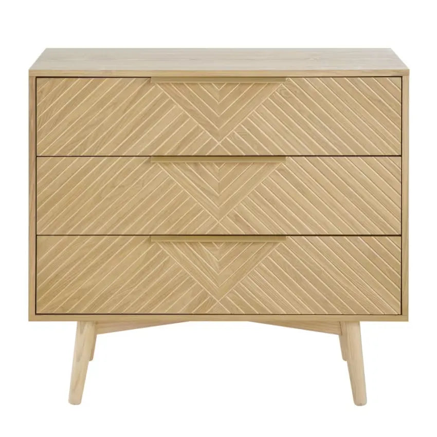 Commode Japandi 3 Tiroirs Sculptée – Axelle