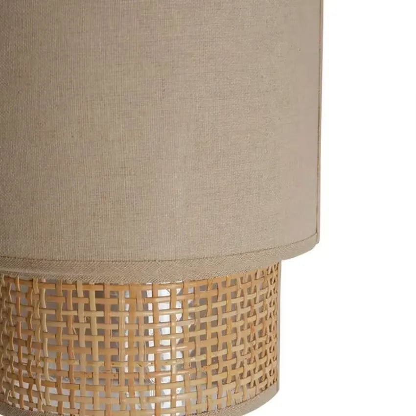 Applique Japandi Rotin Incurvé & Tissu Beige – Sori