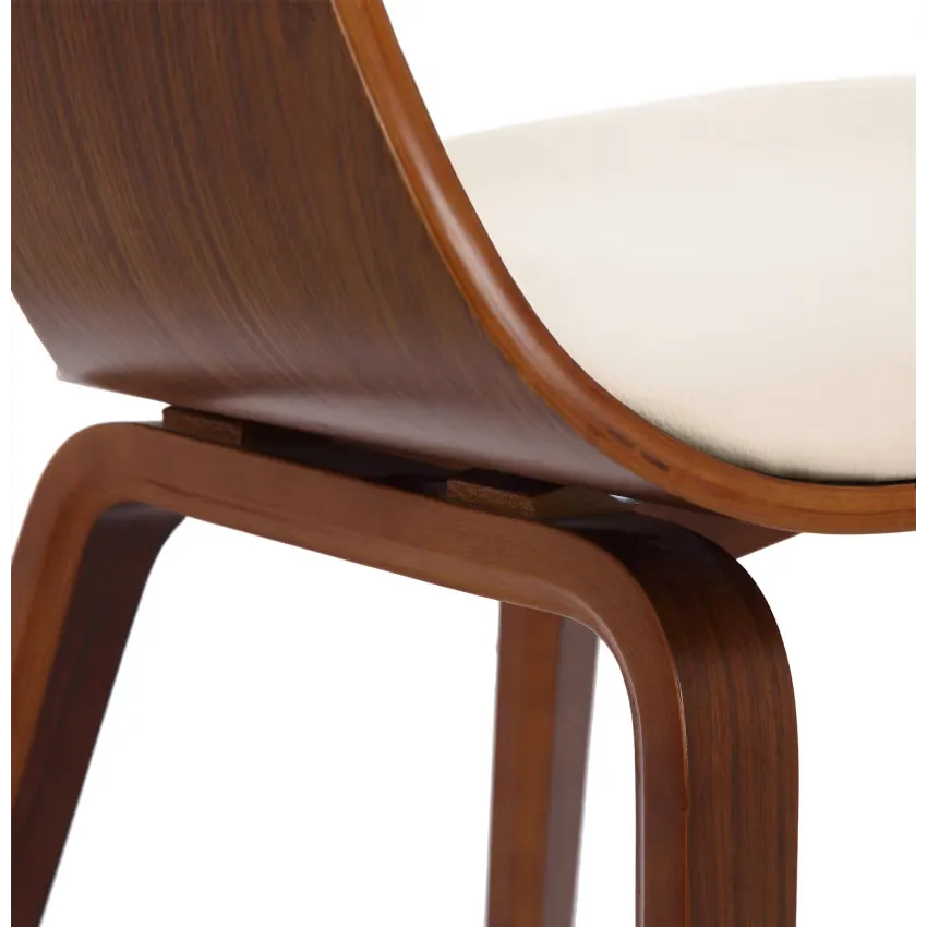 Chaise Japandi PVC Noyer & Crème – Kingston