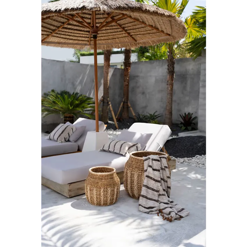 Coussin Japandi Coton Blanc & Noir 30×50 – Summer