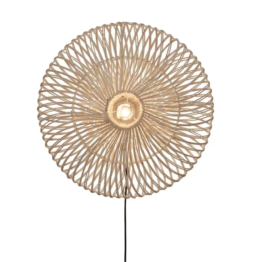 Suspension Japandi Rotin Blanc Ø 55 – Zanzibar