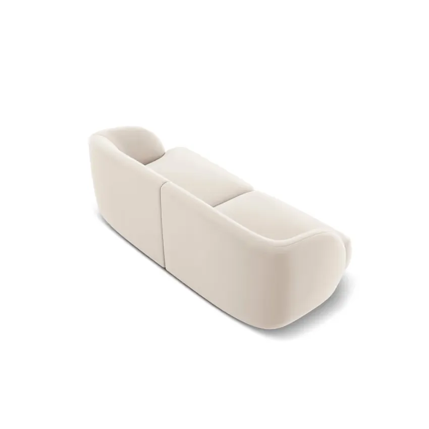 Canapé Japandi 2 Places Velours Beige Clair – Miley