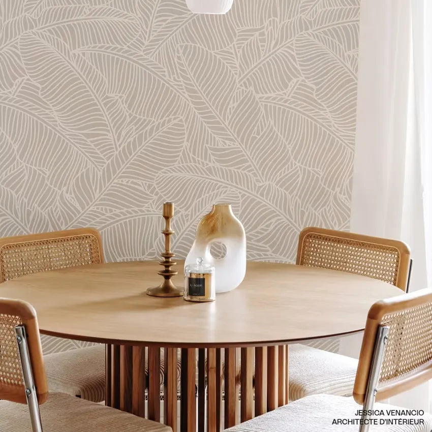 Chaises Japandi Cannage & Velours Beige – Muse