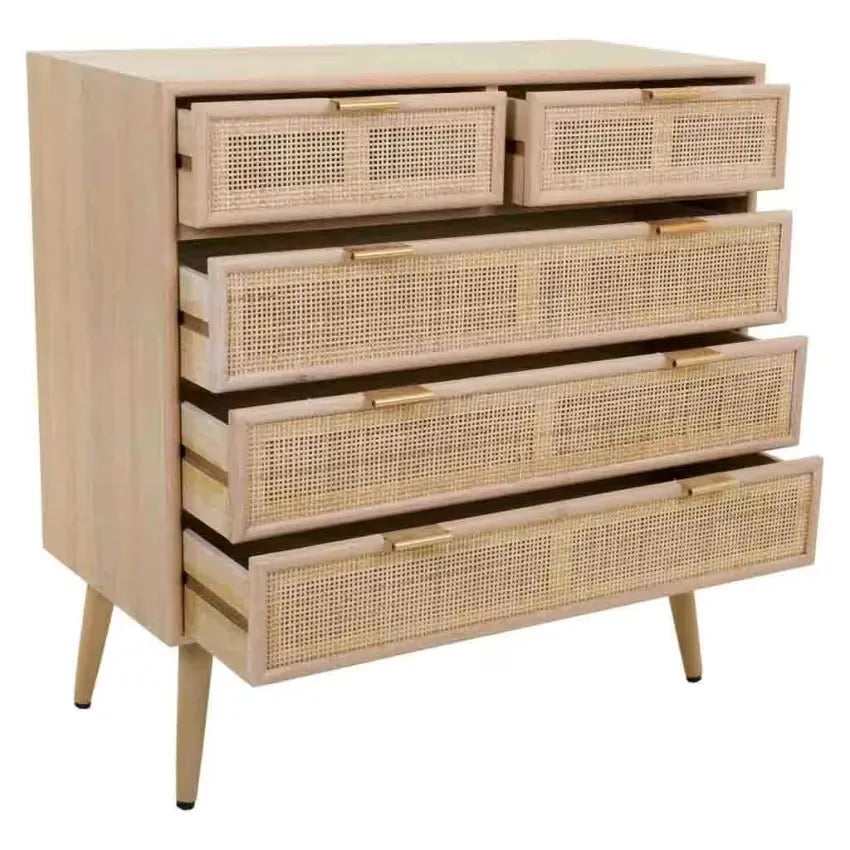 Commode Japandi Bois & Treillis Marron – Nério